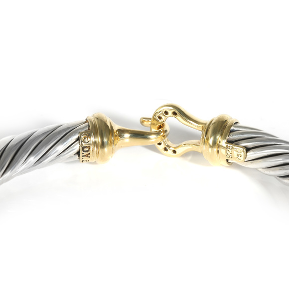 David Yurman Cable Collectibles Bracelet in 18k Yellow Gold/Sterling Silver 0.09 - Picture 4 of 4